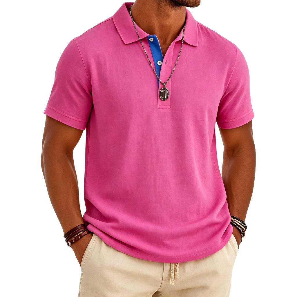 Men's Short Sleeve Polo Shirt Breathable Golf Shirt Casual Vacation Beach Shirt Business Shirt with Airflow Ventilation Design