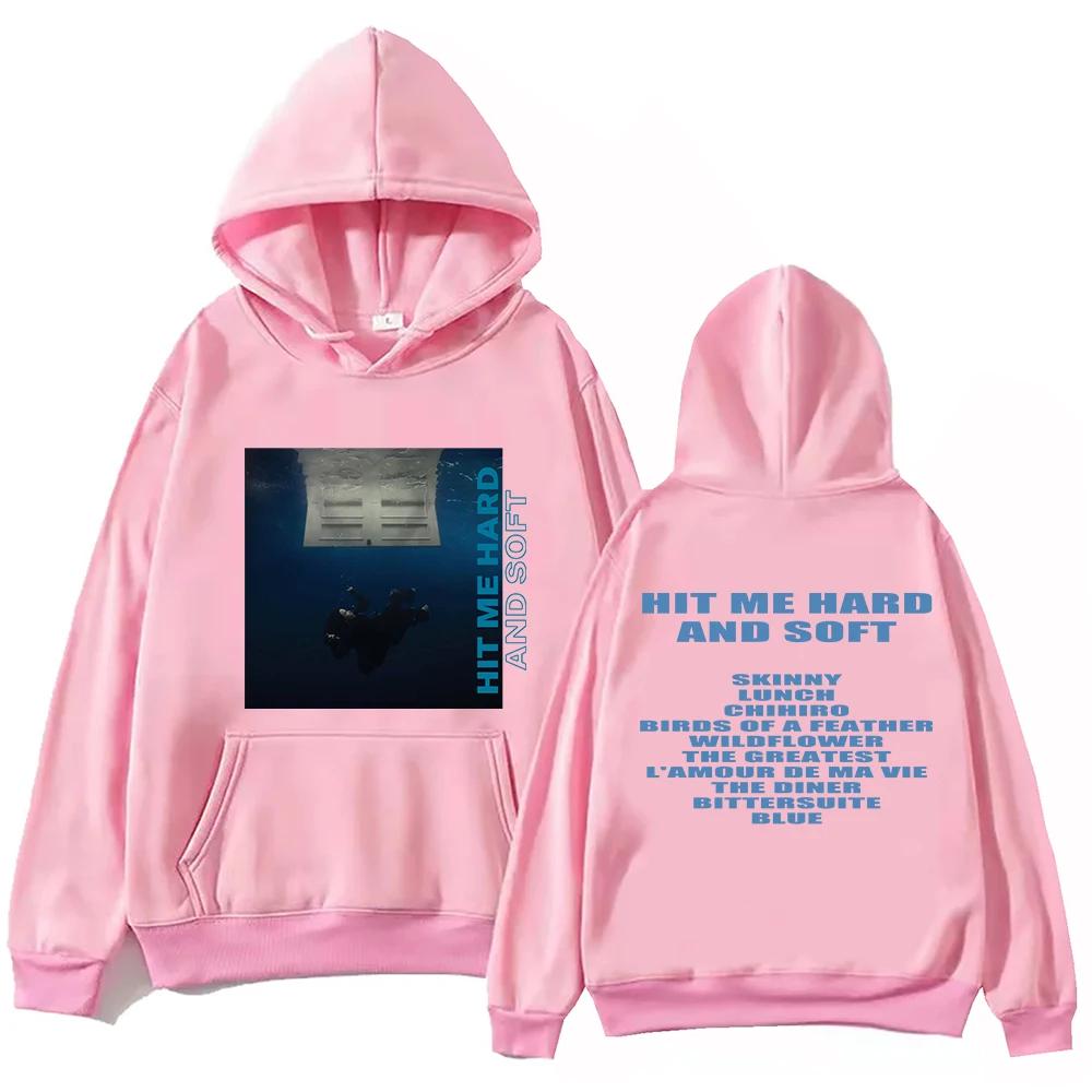 "Hit Me Hard And Soft" Felpa con cappuccio da uomo Billie Felpa con cappuccio stampata con motivo Harajuku Felpa casual da fan Felpa di alta qualità
