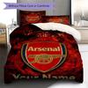 Arsenal F Custom Name Pattern Bedding,Quilt Set Quilt Cover Pillowcase Home Birthday Gift(1 * Duvet Cover + 2 * Pillowcase, Without Core)