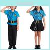 Kinder Polizeiuniform Kostümset für Partys und Aufführungen in Blau und Schwarz