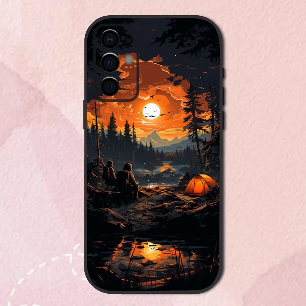 

Nature outdoor camping Phone Case For Samsung S24,S21,S22,S23,S30,Ultra,S20,Plus,Fe,Lite,Note,10,9,5G Black Soft Shell Samsung S225G
