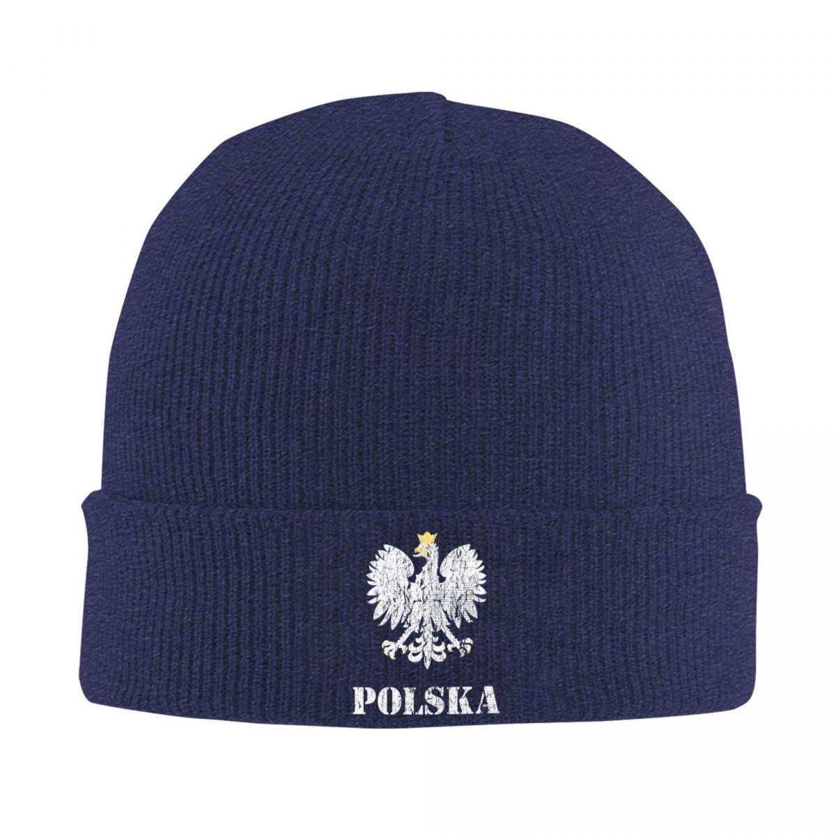 

Polska Vintage Poland Polish Flag Knit Hat Beanies Autumn Winter Hats Warm Unisex Casual Polish Eagle Caps for Unisex Women Gift