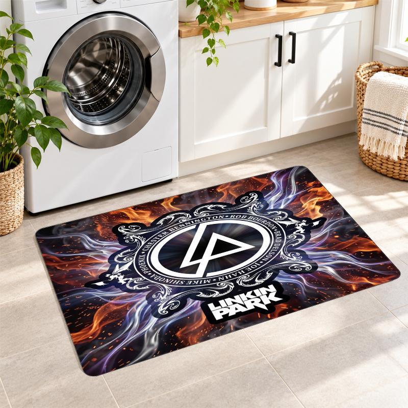 Flannel Kitchen Mat Linkin Park Soft Area Rug Non Slip Floor Carpet Home Decoration