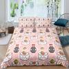 Three-Piece Catering Rice Ball Animation Digital Printing Quilt Pillowcase Bedding