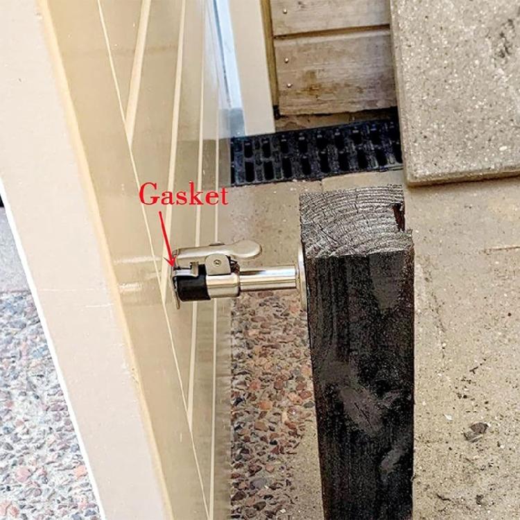 Floor Mount Door Stop Hardware in 316 Stainless Steel, Metal Retainer Set for Damp Area Door Projects and Home Repair Tasks