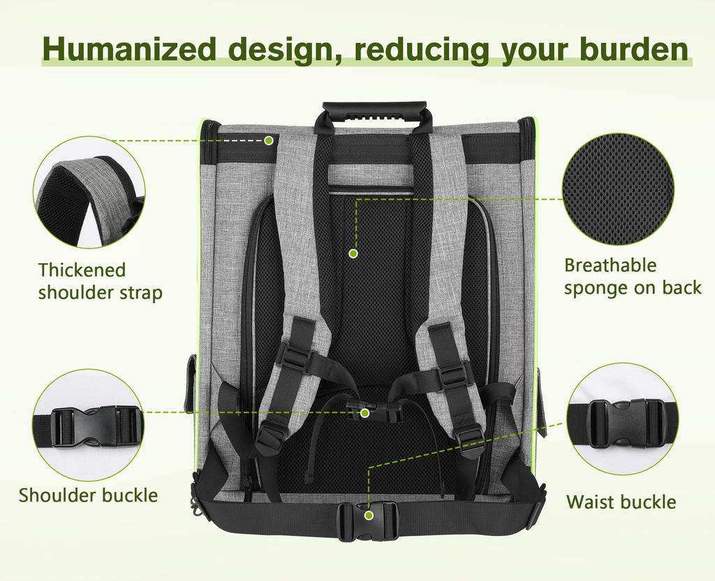 Pecute Pet Carrier Backpack for and Perfect for Hospital and Disaster Gray Cats, Dogs, Cats, Breathable, Expandable, 2-Way Bag, Foldable, Outings,