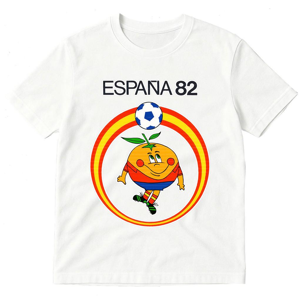 Naranjito Espana 82 Spain Mascot 1982 Football Tshirt Unisex Unisex Clothing Fashion Cotton Oversized Short Sleeve Oneck Tshirts