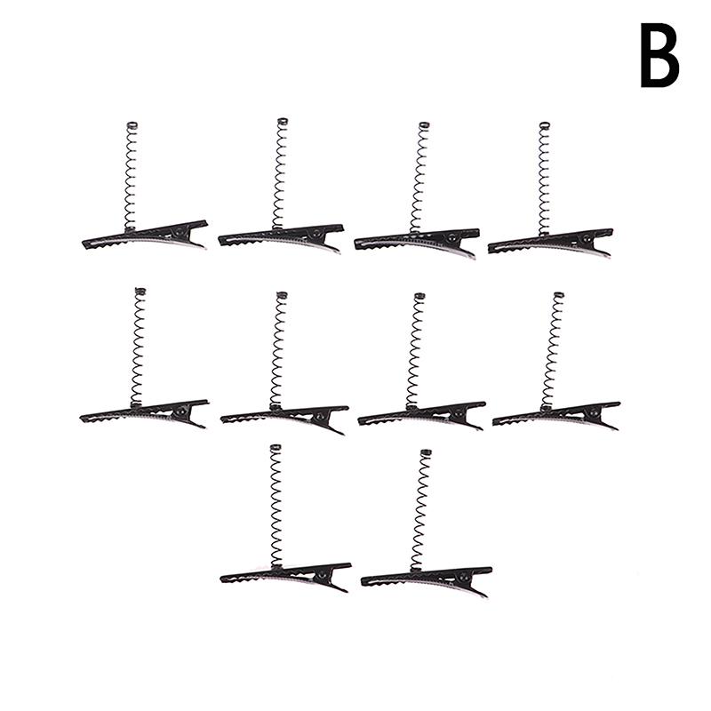 

10Pcs Black Metal Pinch Alligator Hair Clips 40Mm With Wire Coil Spring Craft Hairpin For Party Favor Children Toy