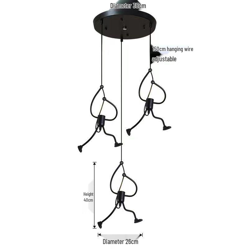 Nordic Wrought Iron Pendant Light - Retro Modern Art for Cafe or Boutique Decor