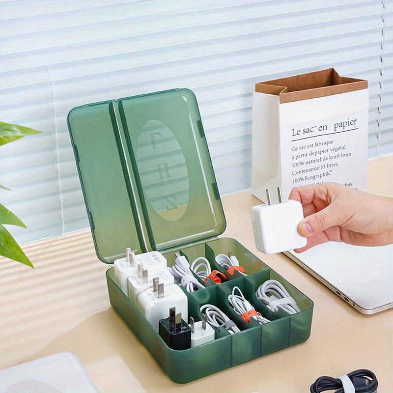 Multi-function Desktop Layer Data Cable Storage Box Phone Charger Charging Cable Finishing Box Wire Cable Organizer