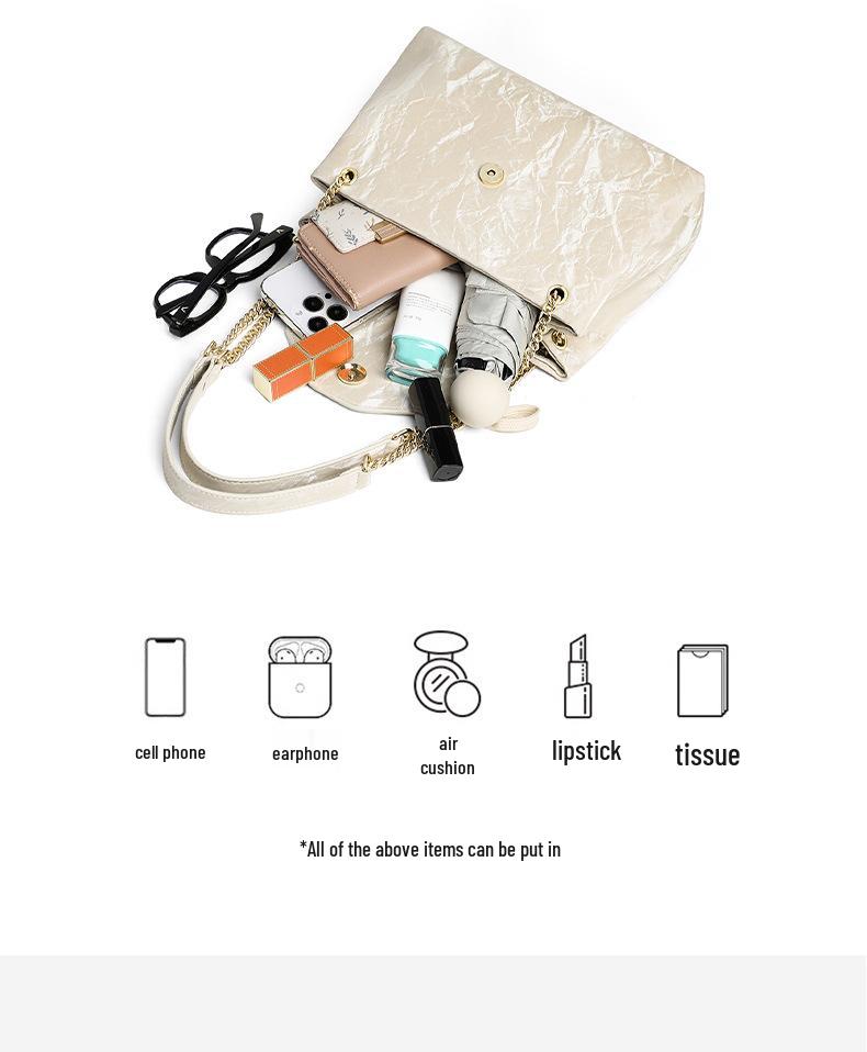 2026 Women's Fashion Large Capacity Crossbody Chain Tote Bag - Casual Single Shoulder Messenger Bag, Free Shipping