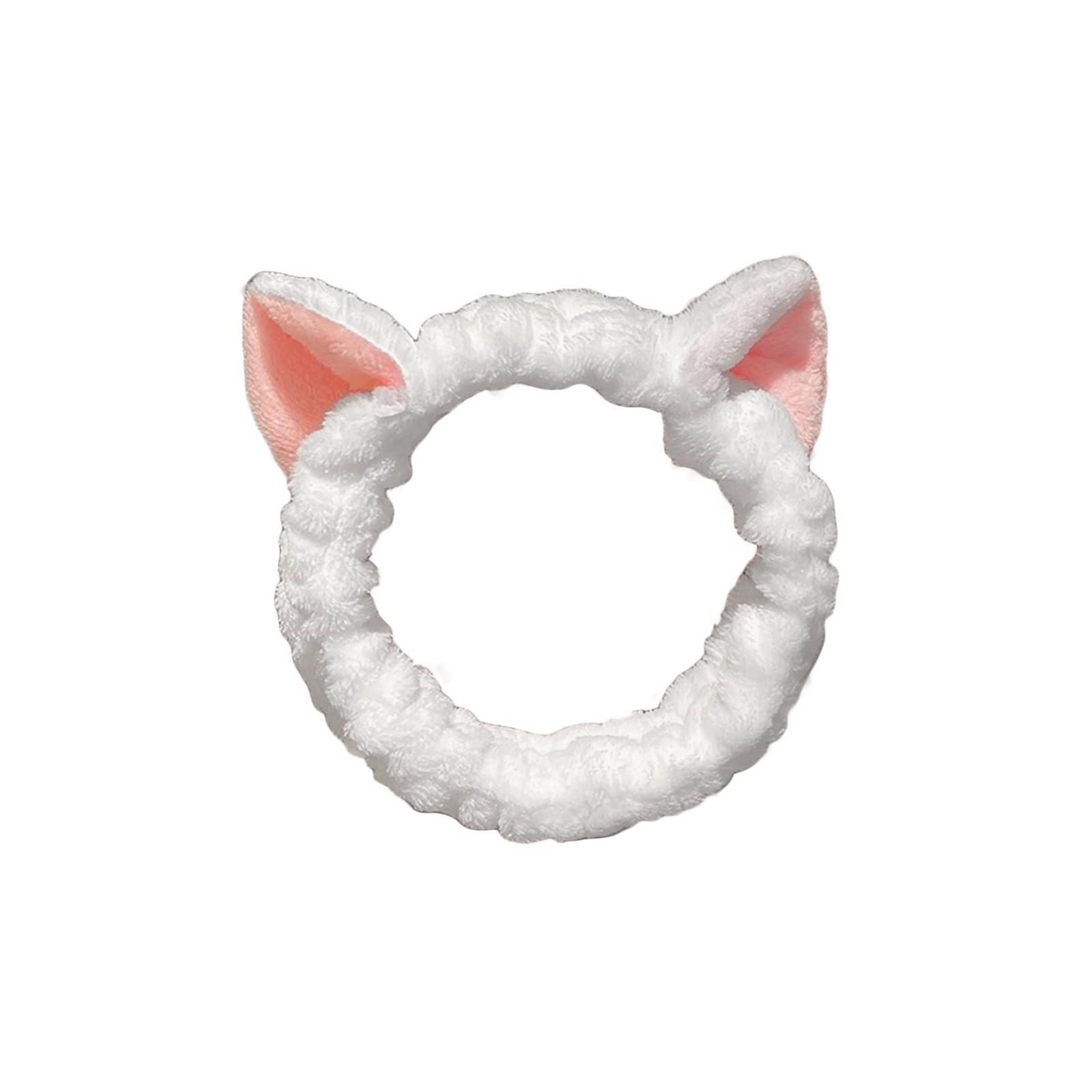 

Плюшевая повязка на голову Sweet Face Wash Makeup Трехмерная плюшевая повязка на голову белый