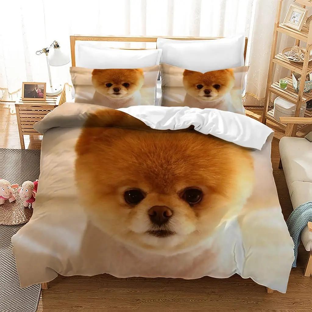 Pomeranian Duvet Cover Animal Dogs Cute Pet Theme For Women Kids Bedroom Decoration Queen Size For Dog Lovers Duvet Cover Gifts
