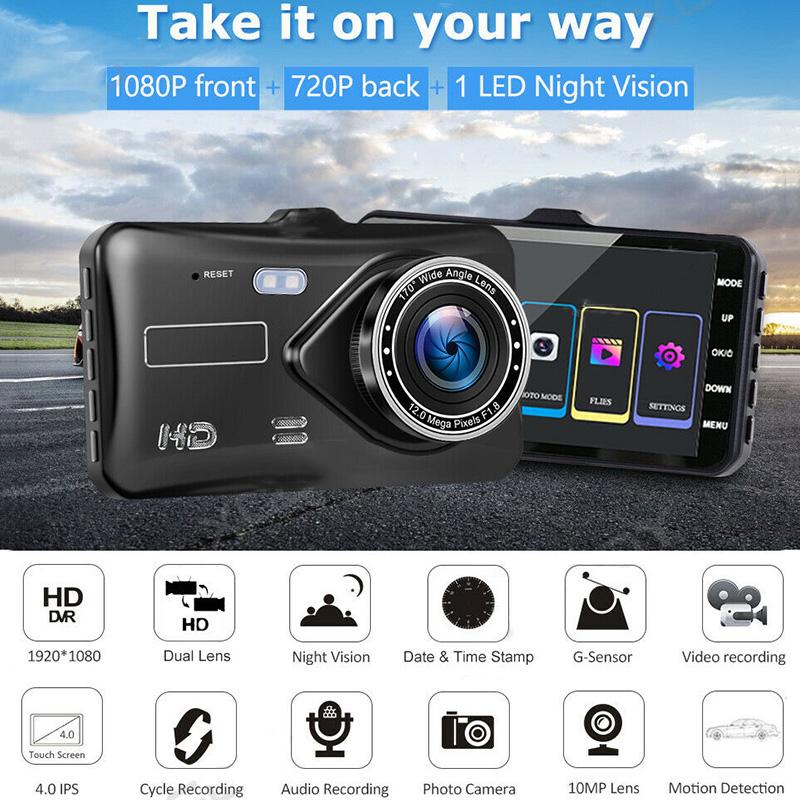 4-inch Touch Screen Car DVR 1080P Dash Cam for Cars Video Recorder Rear View Camera for Vehicle Night vision Car Assecories