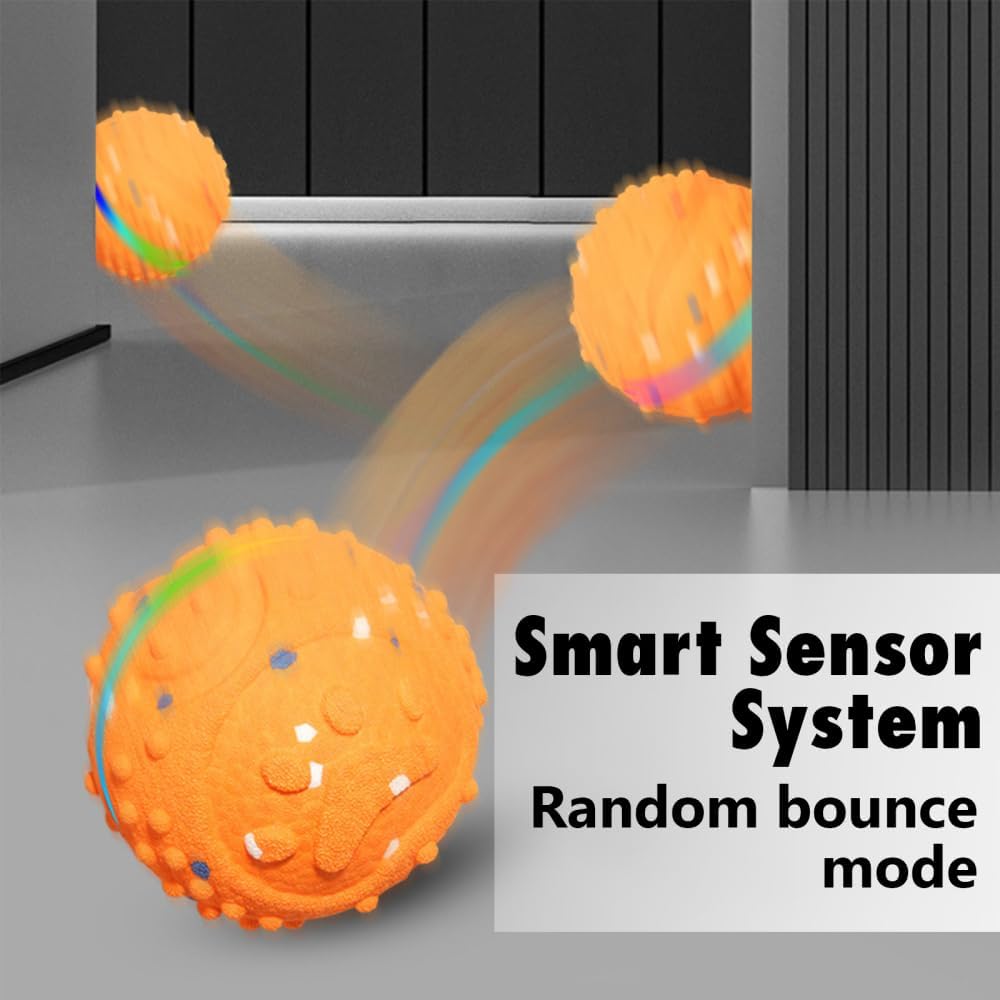 Interactive Dog Ball 500mAh USB Auto Rolling Puppy Chew Toy Smart Sensor Vibrant LED Illumination