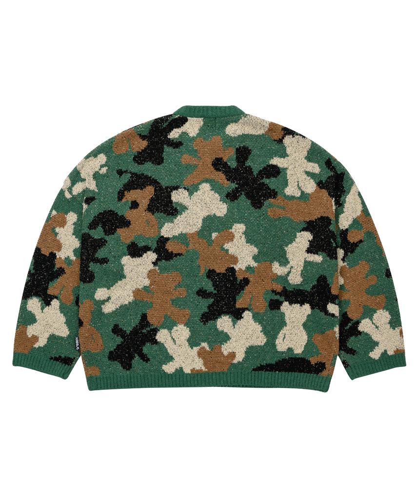 AJOBYAJO Teddy Bear Camouflage Knit Sweater [Khaki]
