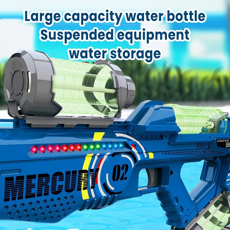 2025 Summer Electric Water Gun Children Toy Fully Automatic Continuous Shooting Water Gun with Sound Effects Luminous Efficacy