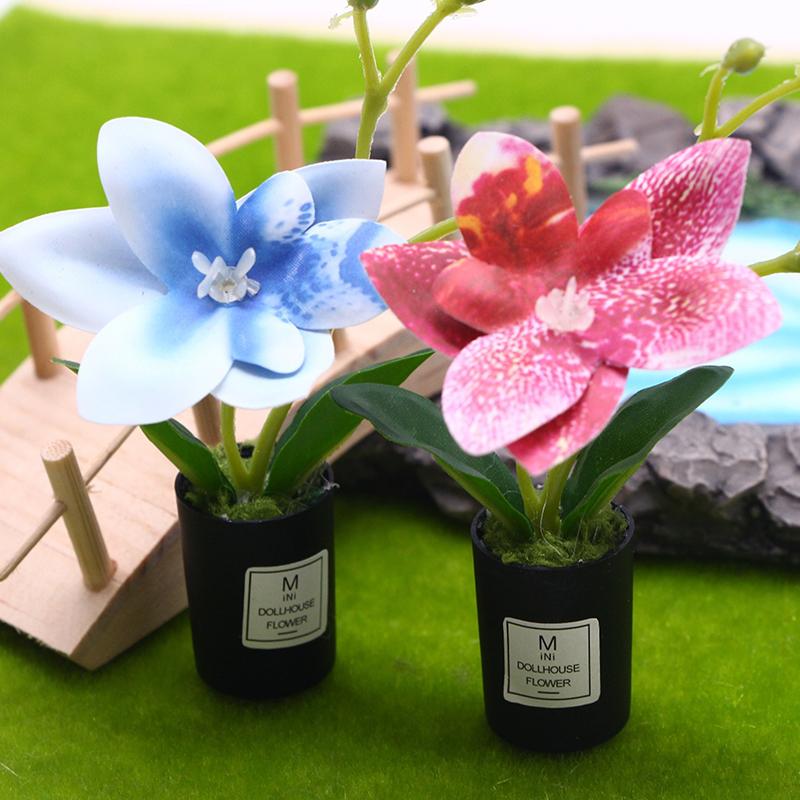1:12 Dukkehus Miniature Phalaenopsis Blomsterpotte Potteplanter Have Hjem Model Dekoration Legetøj Dukkehus Tilbehør