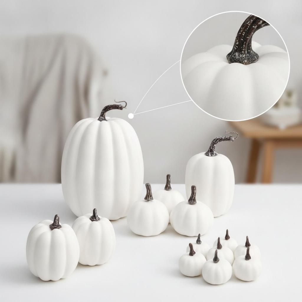 14 Pieces Artificial Pumpkins Paintable Faux Pumpkin Set