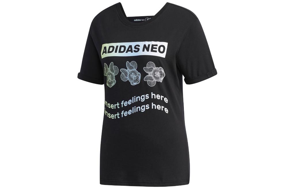 Adidas Neo T Shirts Women s Black Crew Neck Moderate Straight Fit EI4554 XL