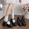 Fashion Platform Thick Bottom Women Mary Jane Shoes Shallow Butterfly-knot Pumps Ladies Concise Outdoor College Style Leather Shoes