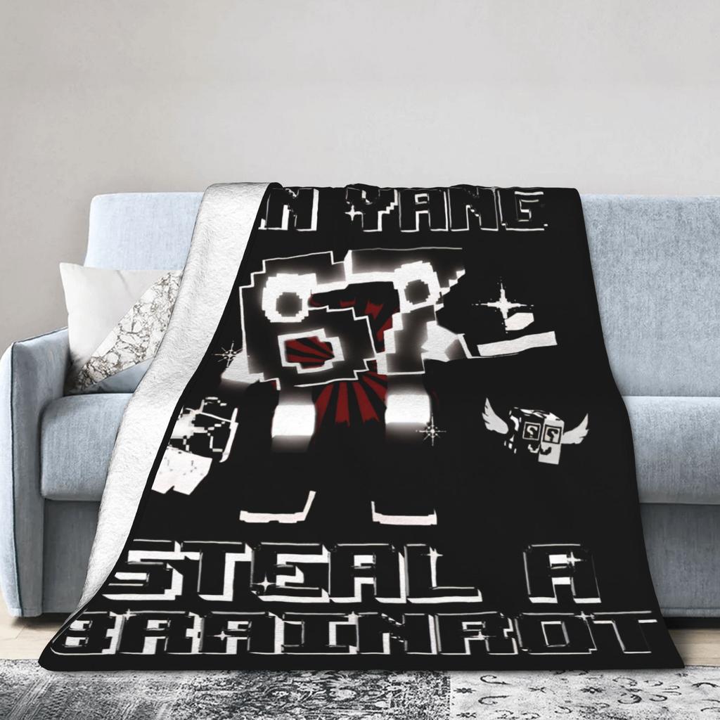 Bruh Yin Yang 67 Six Seven 6-7 Funny Brainrot Steal a Brainrot Flannel Throw Blankets Blankets Ultra-Soft Bedding Throws,