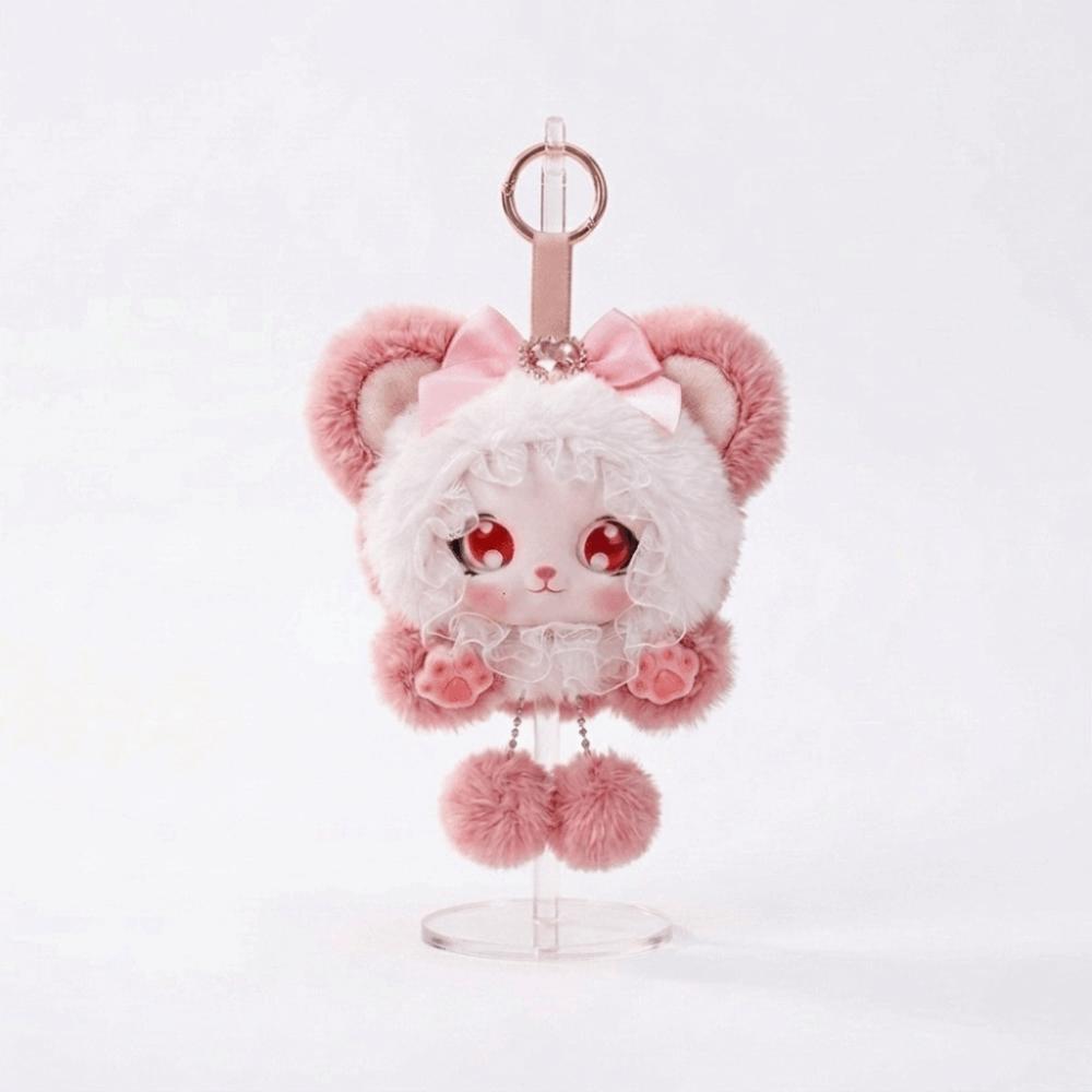 Big Ear Cat Plush Keychain Ornaments Car Key Ring Bag Decor Cat Doll Pendant Gift For Girls