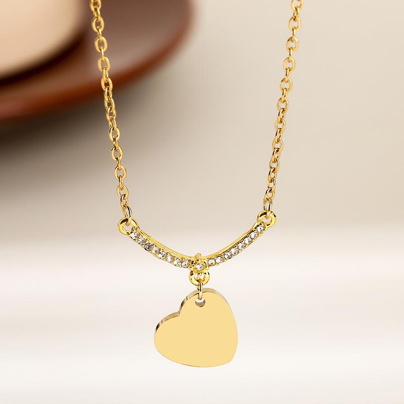Stainless Steel V-Shape Necklace with Multiple Accessories and UV Color Printed Cross Chain