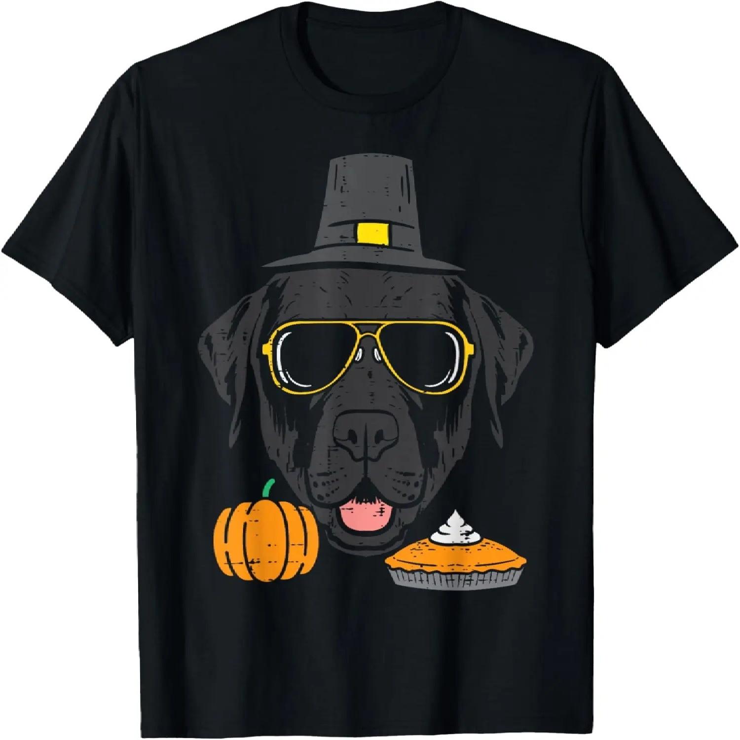 Pilgrim Black Labrador Cute Thanksgiving Dog Men Women Kids T-Shirt S чёрный