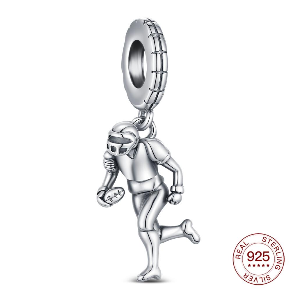 Copper Sports Series Charm Football Barbell Pendant Original Make Diy Bracelet Party Jewelry Gift For Men And Women