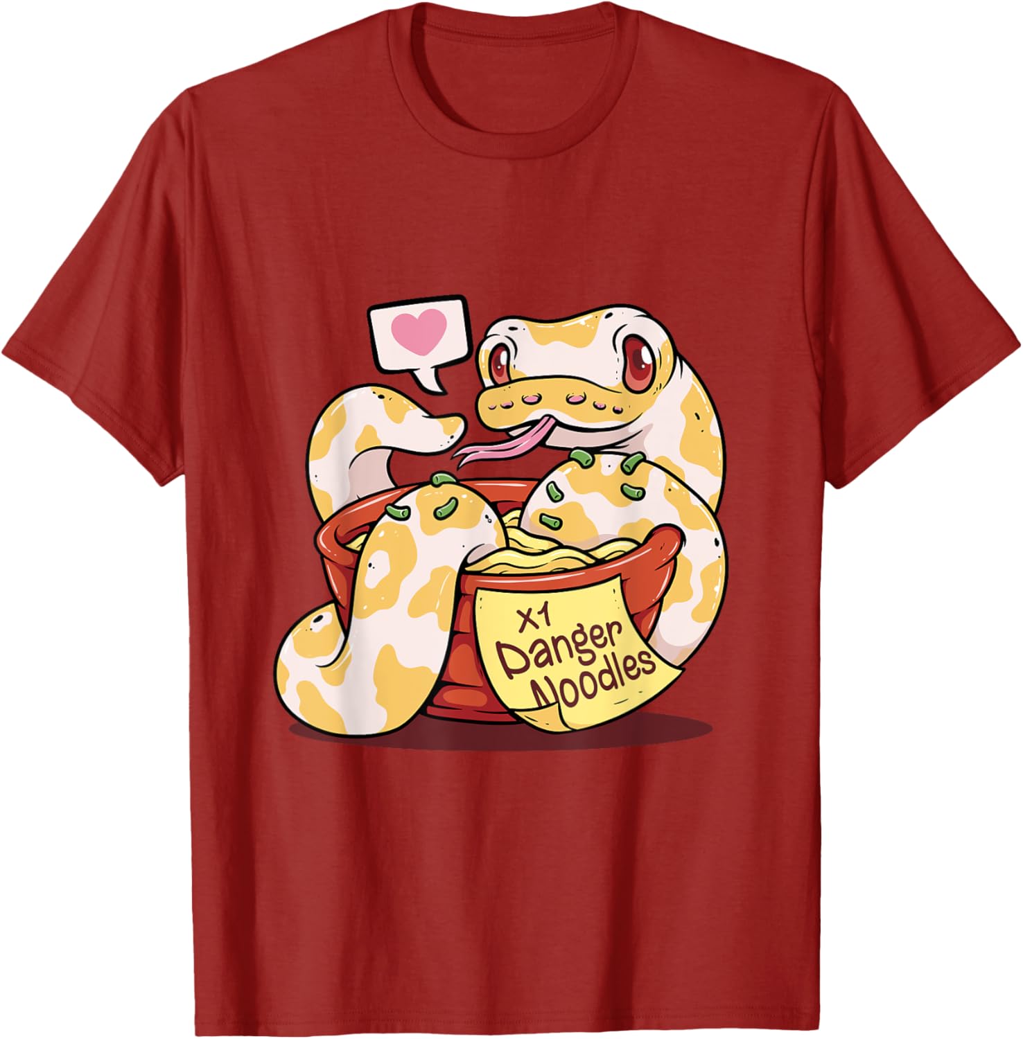 Змея Ест Рамен Милый Графический Футболка Смешная Футболка для Любителя Рептилий S