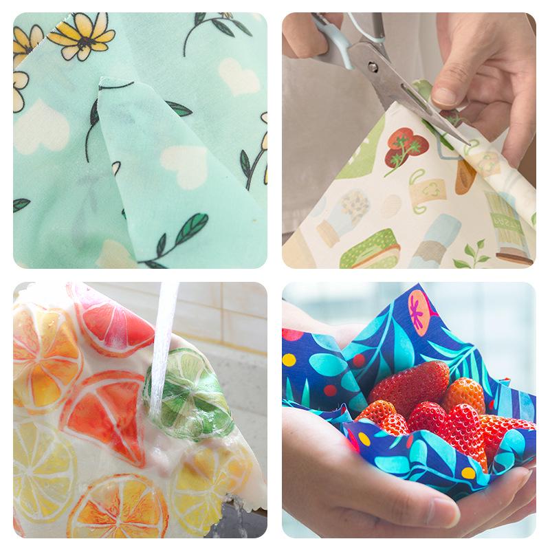Nien Beeswax Cloth Roll: Cuttable, FDA/LFGB Food Grade, Pure Cotton, Fresh-Keeping Bag