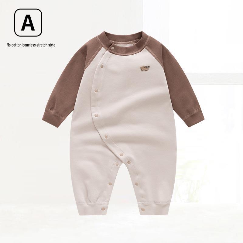 Newborn Cotton Harem Romper - Autumn/Winter, Side-Opening