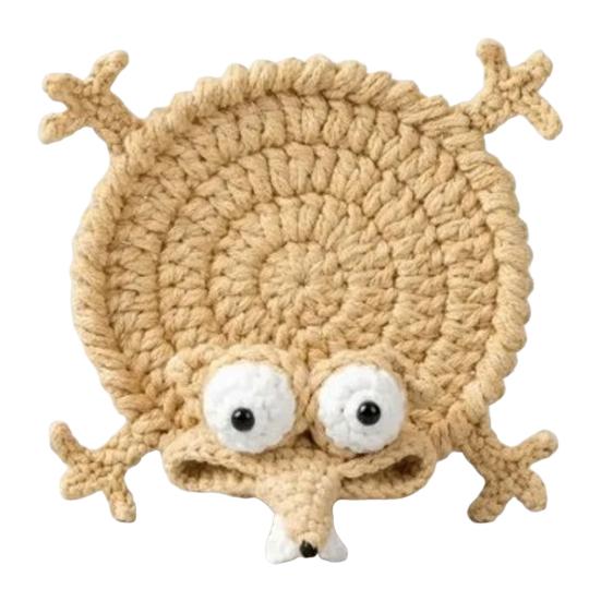 

Ручная вязка, забавные подставки под стаканы в виде белок, милые вязаные хлопковые подставки под напитки, термостойкие и впитывающие, изолированные подставки под кофейные чашки, очаровательный декор для стола, новинка жёлтый