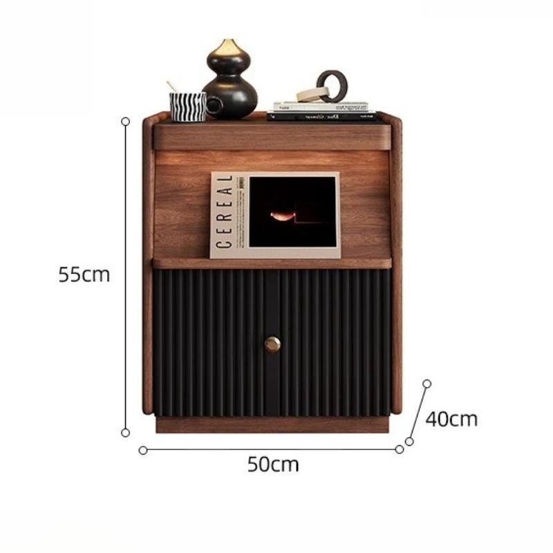 Solid Wood Nightstands Bedroom Simple Bedside Table Retro Creative Bedside Cabinet Living Room Multifunctional Storage Cabinet