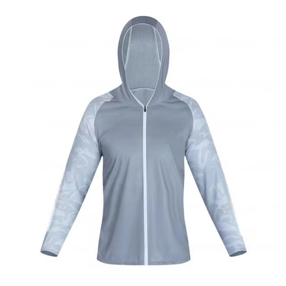 2024 new long-sleeved hooded outdoor sports fishing suit anti-ultraviolet quick-drying breathable zipper fishing suit XXS