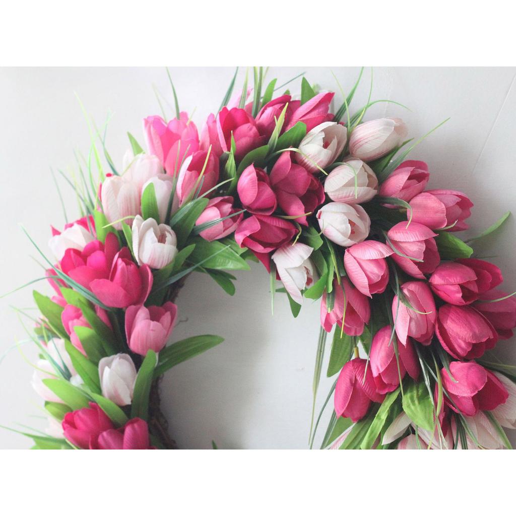 Artificial Flower Wreath Lifelike Handcrafted Front Door Spring Summer Wreath for Indoor Outdoor Holiday Weddings 50cm