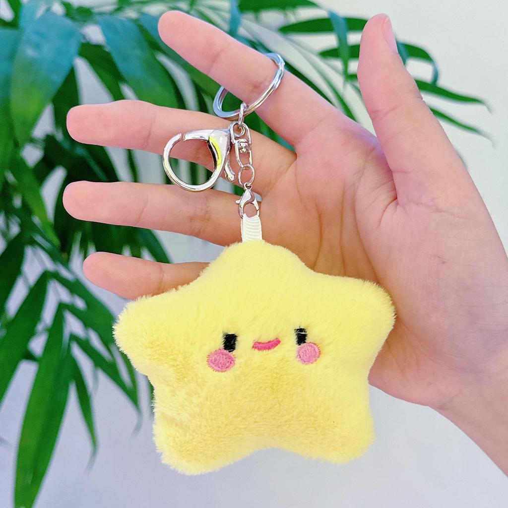 Plush Smiley Star Doll Keychain & Backpack Charm