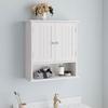 White Wall-Mounted Bathroom Cabinet, Medicine Cabinet with Double Doors And Adjustable Shelves, Bathroom Wall Cabinet Above The Sink, Suitable for