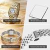 AIMANA Elegant Ladies Two-Tone Watch White Square Roman Dial Waterproof Quartz Stainless Steel Strap Dress Wristwatch Gift for W