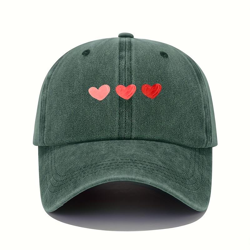 Valentinstag Liebesmotiv Baseballkappe Retro Leichte Waschbare Kappe Verstellbare Damen Sonnenhut