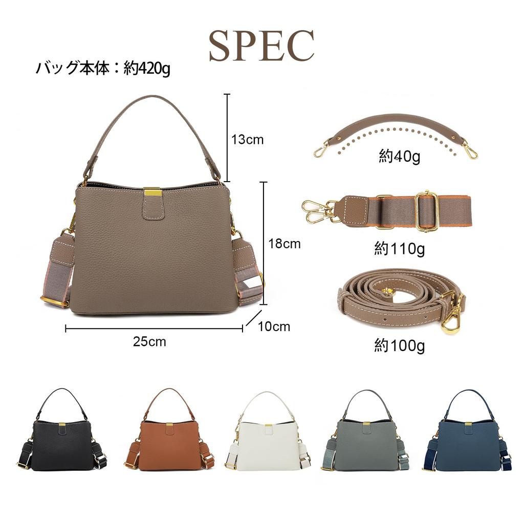 [imeetu] Women's 3-Way Shoulder Bag, Premium Genuine Leather, 3-Compartment Design, Handbag, Crossbody Bag, Shoulder Bag, Handbag, High-Quality Look,