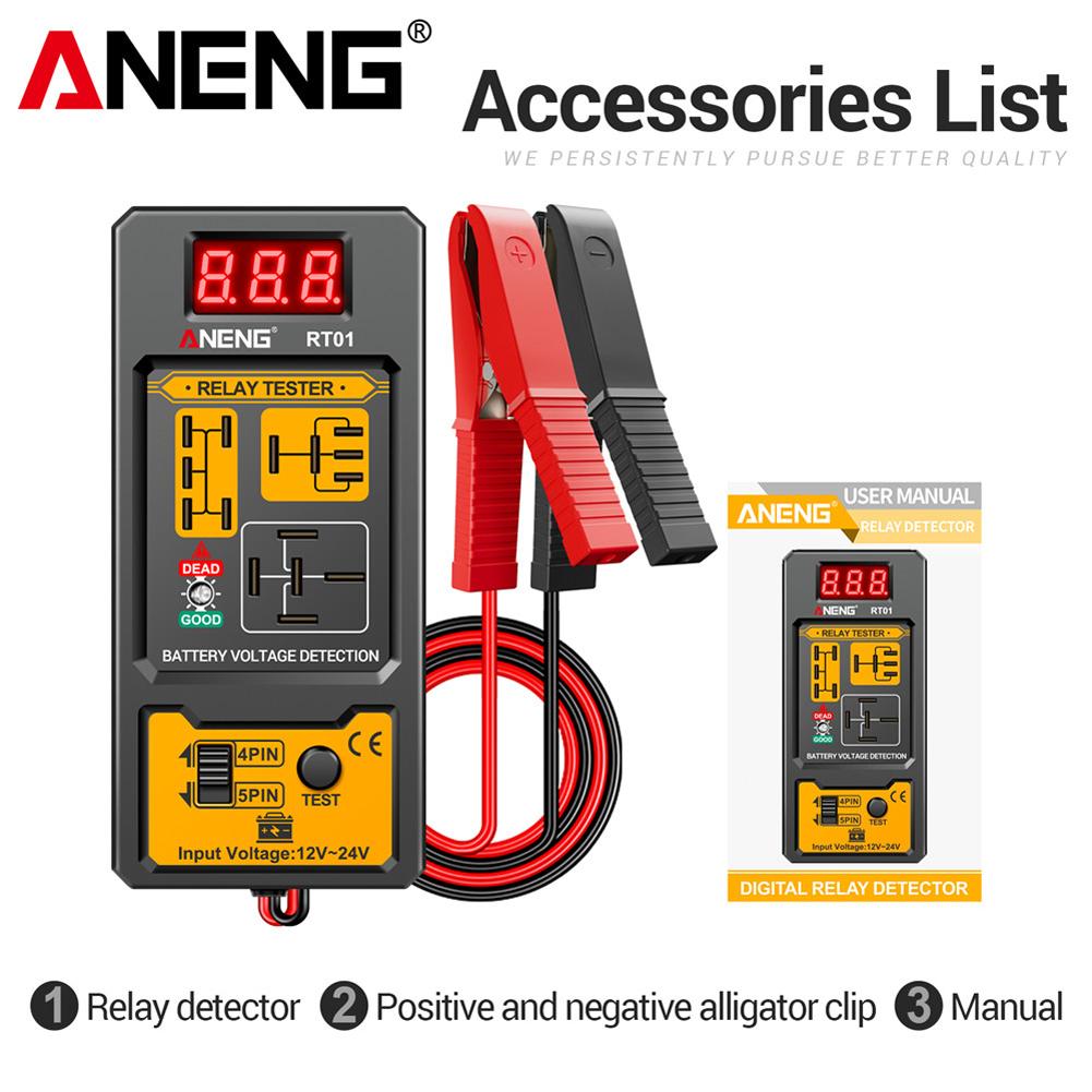 ANENG RT01 Relay Tester Aermotor 11-25V Car Battery Voltage Detector LED Indicator Light Alternator Analyzer Diagnostic Tool