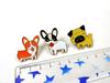 [F NODE] Dog Corgi, French Bulldog, and Pug Pin Badges, Set of 3. Stylish, cute, and versatile pins with butterfly clutches and catches. Fun, unique,