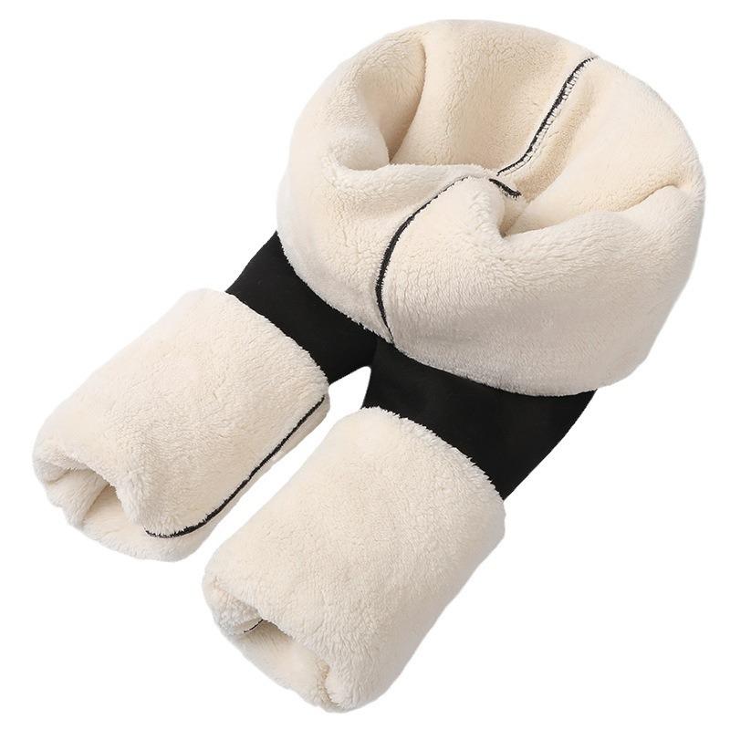 Lamb wool cotton pants women's winter outer wear fleece thickened leggings high waist extra thick cotton large size thermal pants