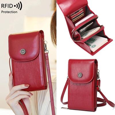 2025 RFID Anti-Magnetisch Retro Leder Crossbody Handy Tasche für Damen