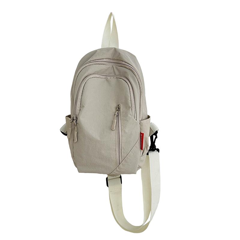 

Нагрудная сумка однотонная большая вместительная сумка через плечо для велоспорта на открытом воздухе спортивная сумка через плечо бежевый