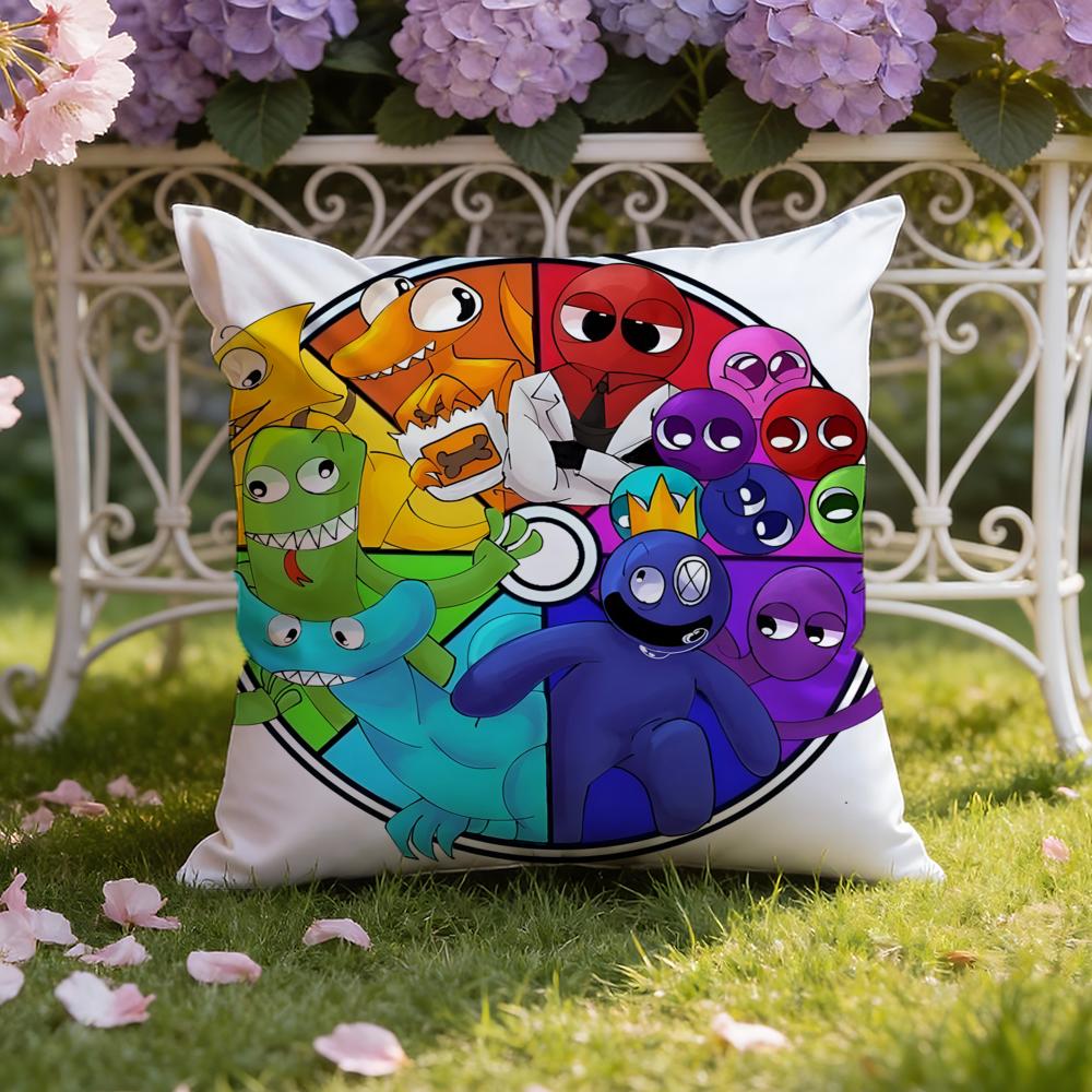Anime R-Rainbow F-Friends cartoon Cushion Cover Home & Car Dual-Scene Pillow Cover: Reversible for Premium Comfort