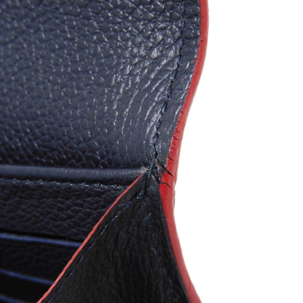 Used 12564 Portefeiulle Pont Neuf M62127 7940 LV logo flower navy red Monogram Empreinte Marine Rouge unisex from Japan