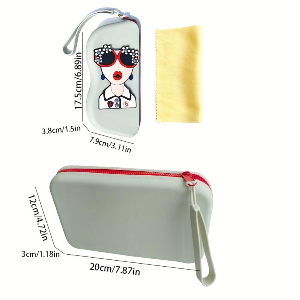 1pc Silicone Glasses Bag Portable Sunglass Storage Bag Glasses Glasses Case Hanging Large Capacity Glasses Bag